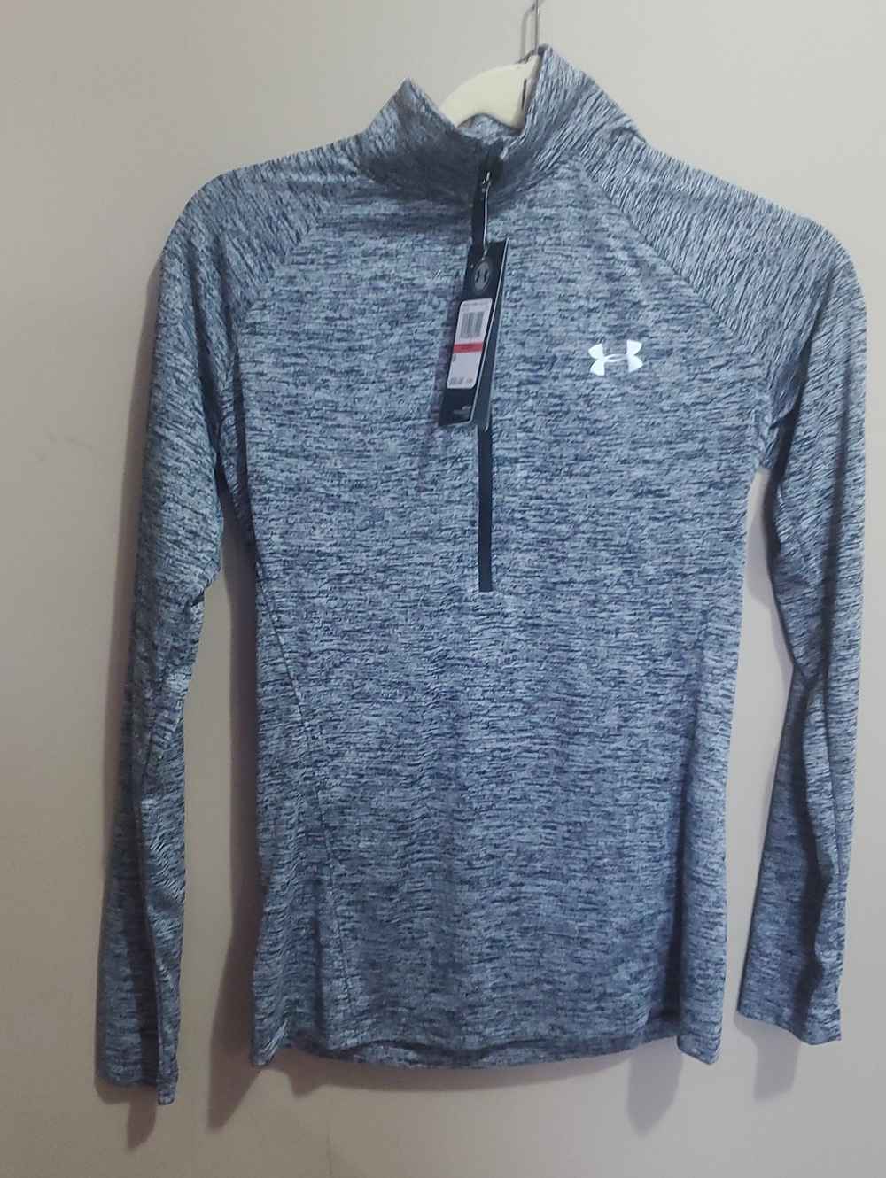 Under Armour Gray Heathered Quarter-Zip Training Top Size Xs